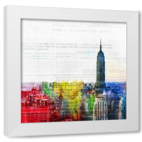 Colorful City 1 White Modern Wood Framed Art Print by Roko, Ken
