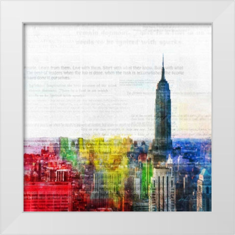Colorful City 1 White Modern Wood Framed Art Print by Roko, Ken