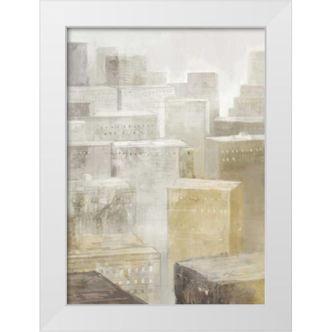 City Fog 2 White Modern Wood Framed Art Print by Roko, Ken