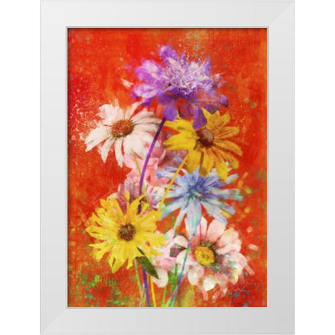 Vibrant Posies 2 White Modern Wood Framed Art Print by Roko, Ken