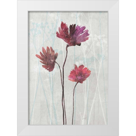 Blush Blooms 2 White Modern Wood Framed Art Print by Roko, Ken