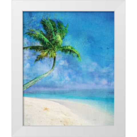 Palm Beach and Starfish White Modern Wood Framed Art Print by Roko, Ken