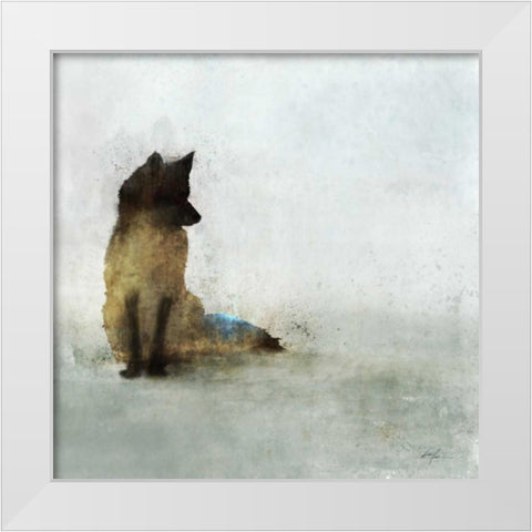 Friendly Fox White Modern Wood Framed Art Print by Roko, Ken