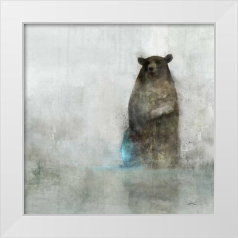 Friendly Bear 1 White Modern Wood Framed Art Print by Roko, Ken