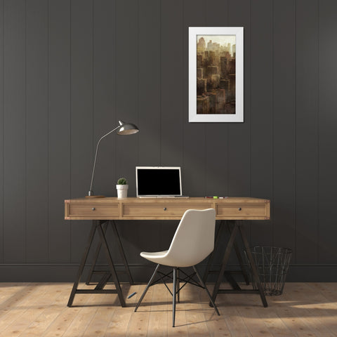 Metropolis City 1 White Modern Wood Framed Art Print by Roko, Ken
