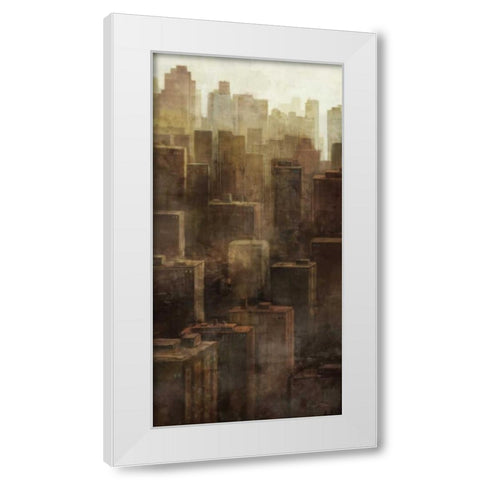 Metropolis City 1 White Modern Wood Framed Art Print by Roko, Ken