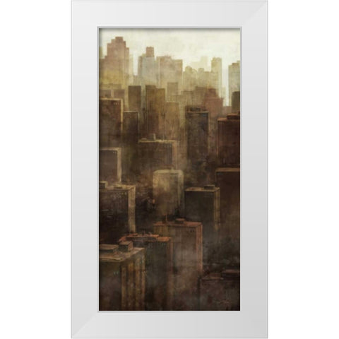 Metropolis City 1 White Modern Wood Framed Art Print by Roko, Ken