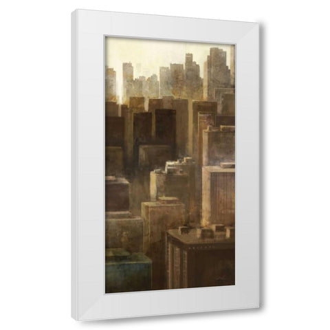 Metropolis City 2 White Modern Wood Framed Art Print by Roko, Ken