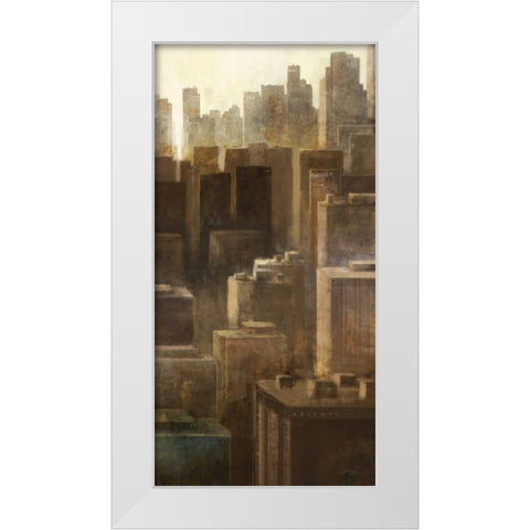 Metropolis City 2 White Modern Wood Framed Art Print by Roko, Ken