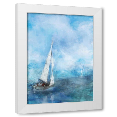 Sailing Sea 1 White Modern Wood Framed Art Print by Roko, Ken