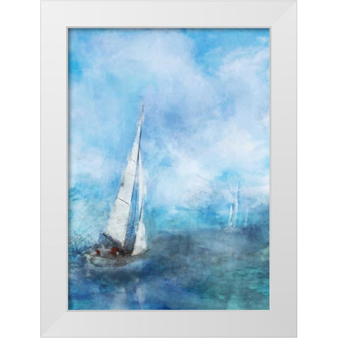 Sailing Sea 1 White Modern Wood Framed Art Print by Roko, Ken