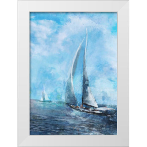 Sailing Sea 2 White Modern Wood Framed Art Print by Roko, Ken