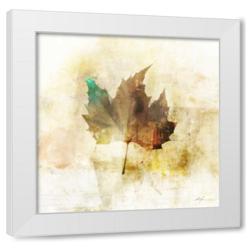 Falling Maple Leaf 1 White Modern Wood Framed Art Print by Roko, Ken