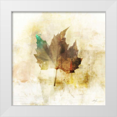 Falling Maple Leaf 1 White Modern Wood Framed Art Print by Roko, Ken