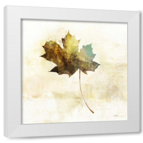 Falling Maple Leaf 2 White Modern Wood Framed Art Print by Roko, Ken