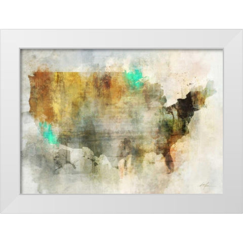 Earth Tones USA White Modern Wood Framed Art Print by Roko, Ken