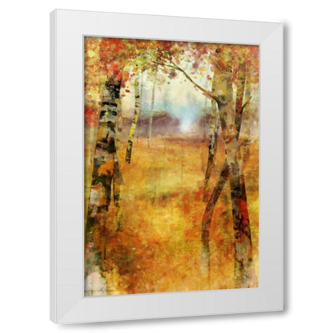 Splashes of Autumn White Modern Wood Framed Art Print by Roko, Ken