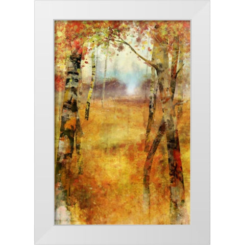 Splashes of Autumn White Modern Wood Framed Art Print by Roko, Ken