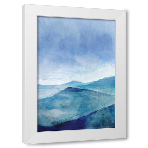 Blue Range White Modern Wood Framed Art Print by Roko, Ken