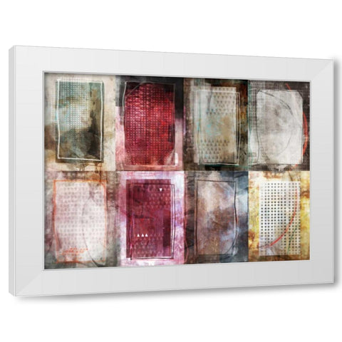 Grid Block White Modern Wood Framed Art Print by Roko, Ken