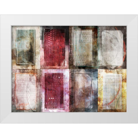 Grid Block White Modern Wood Framed Art Print by Roko, Ken