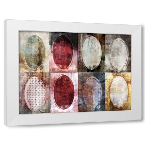 Oval Gridlock White Modern Wood Framed Art Print by Roko, Ken