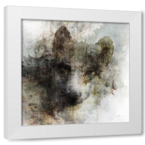 Wolf Call White Modern Wood Framed Art Print by Roko, Ken