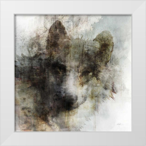 Wolf Call White Modern Wood Framed Art Print by Roko, Ken