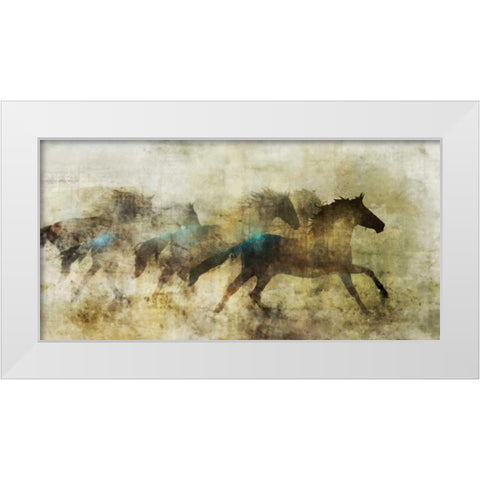 Horses, Beautiful And Free White Modern Wood Framed Art Print by Roko, Ken
