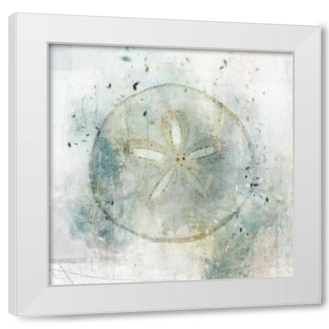 Coastal Mist Sand Dollar White Modern Wood Framed Art Print by Roko, Ken