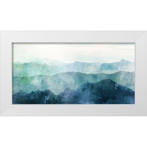 Blue Range White Modern Wood Framed Art Print by Roko, Ken