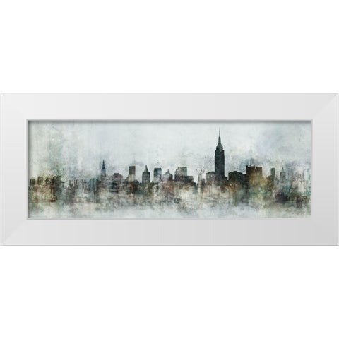 Big City Skyline White Modern Wood Framed Art Print by Roko, Ken
