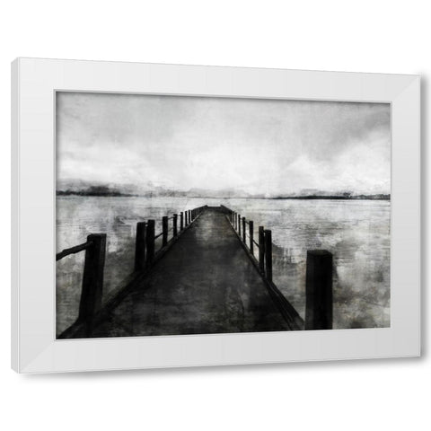 Dark Pier White Modern Wood Framed Art Print by Roko, Ken