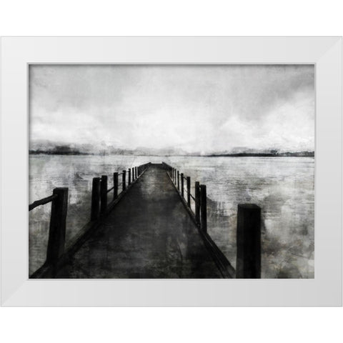 Dark Pier White Modern Wood Framed Art Print by Roko, Ken