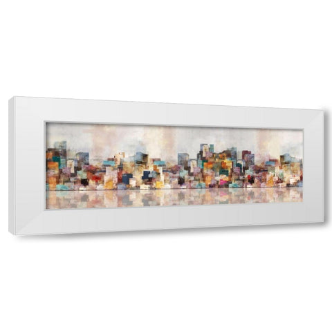 City Of Color White Modern Wood Framed Art Print by Roko, Ken
