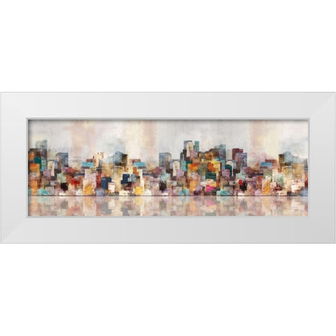 City Of Color White Modern Wood Framed Art Print by Roko, Ken