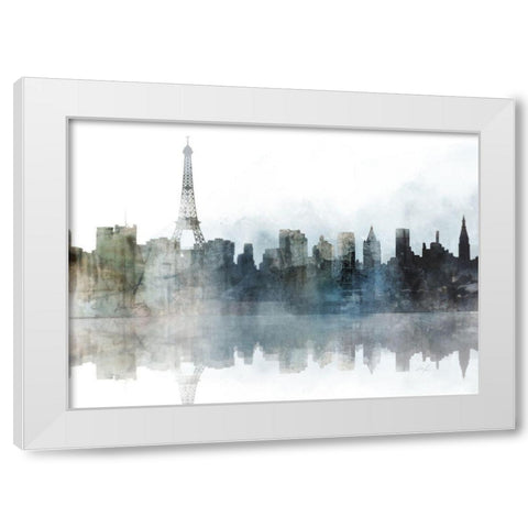 City Mood, Paris White Modern Wood Framed Art Print by Roko, Ken