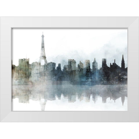 City Mood, Paris White Modern Wood Framed Art Print by Roko, Ken
