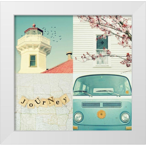Journey White Modern Wood Framed Art Print by Dvorak, Vicki