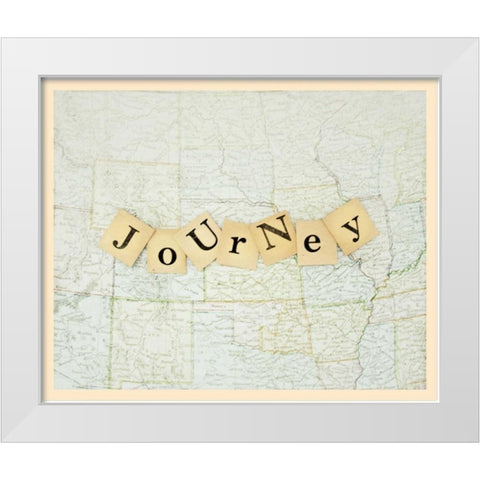 Journey Game Pieces White Modern Wood Framed Art Print by Dvorak, Vicki