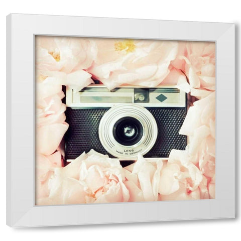 Circle Of Roses White Modern Wood Framed Art Print by Dvorak, Vicki