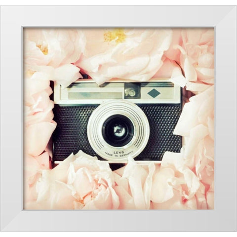 Circle Of Roses White Modern Wood Framed Art Print by Dvorak, Vicki