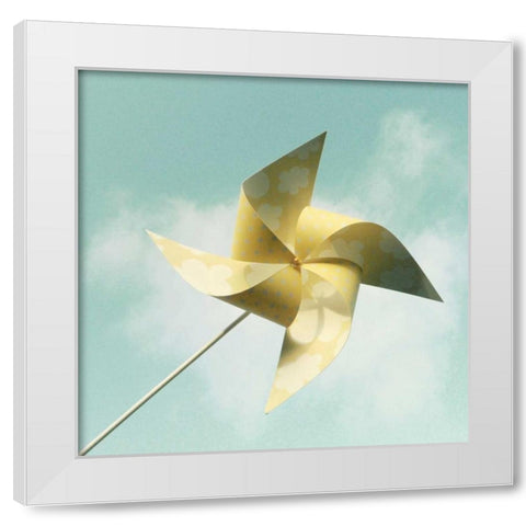 Lemon Twirl Blue Sky White Modern Wood Framed Art Print by Dvorak, Vicki