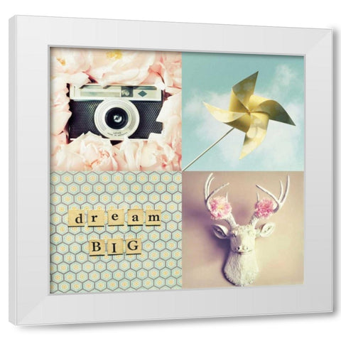 Dream Big White Modern Wood Framed Art Print by Dvorak, Vicki