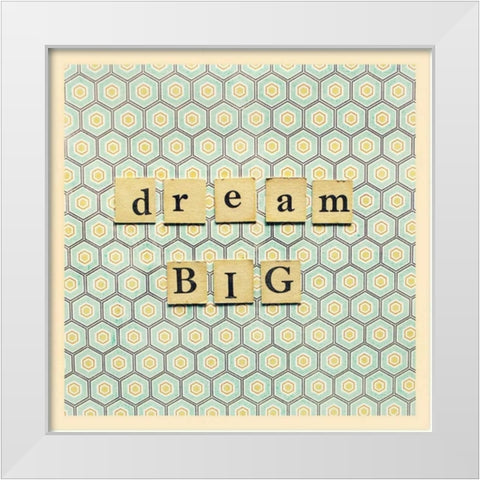 Dream Big Game Pieces White Modern Wood Framed Art Print by Dvorak, Vicki