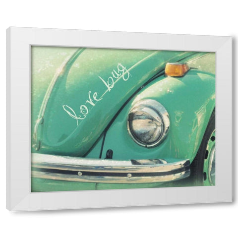 Love Bug Green White Modern Wood Framed Art Print by Dvorak, Vicki