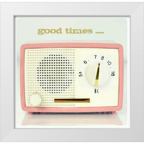 Good Times Pink Radio White Modern Wood Framed Art Print by Dvorak, Vicki