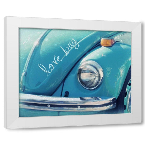 Love Bug Blue White Modern Wood Framed Art Print by Dvorak, Vicki
