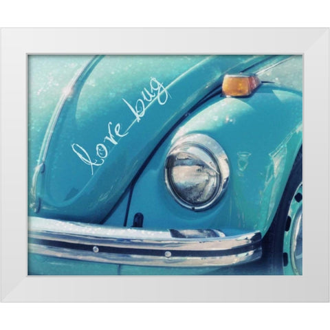 Love Bug Blue White Modern Wood Framed Art Print by Dvorak, Vicki