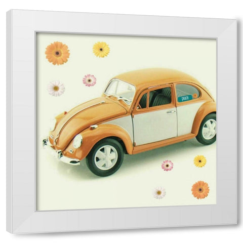 Orange Daisies White Modern Wood Framed Art Print by Dvorak, Vicki